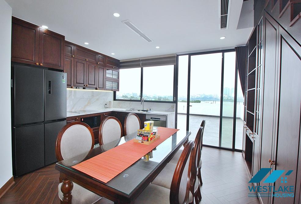 Amazing lake view duplex apartment for rent on Nhat Chieu Street, Tay Ho, Ha Noi