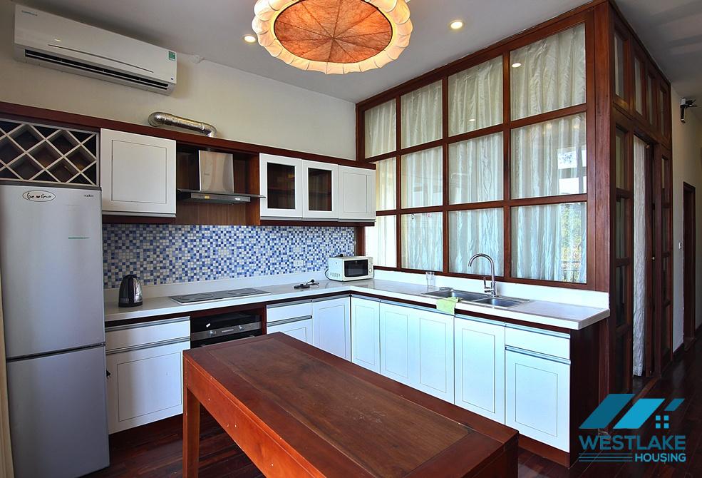 Lake view two bedrooms apartment for rent on Quang Khanh street, Tay Ho district, Ha Noi