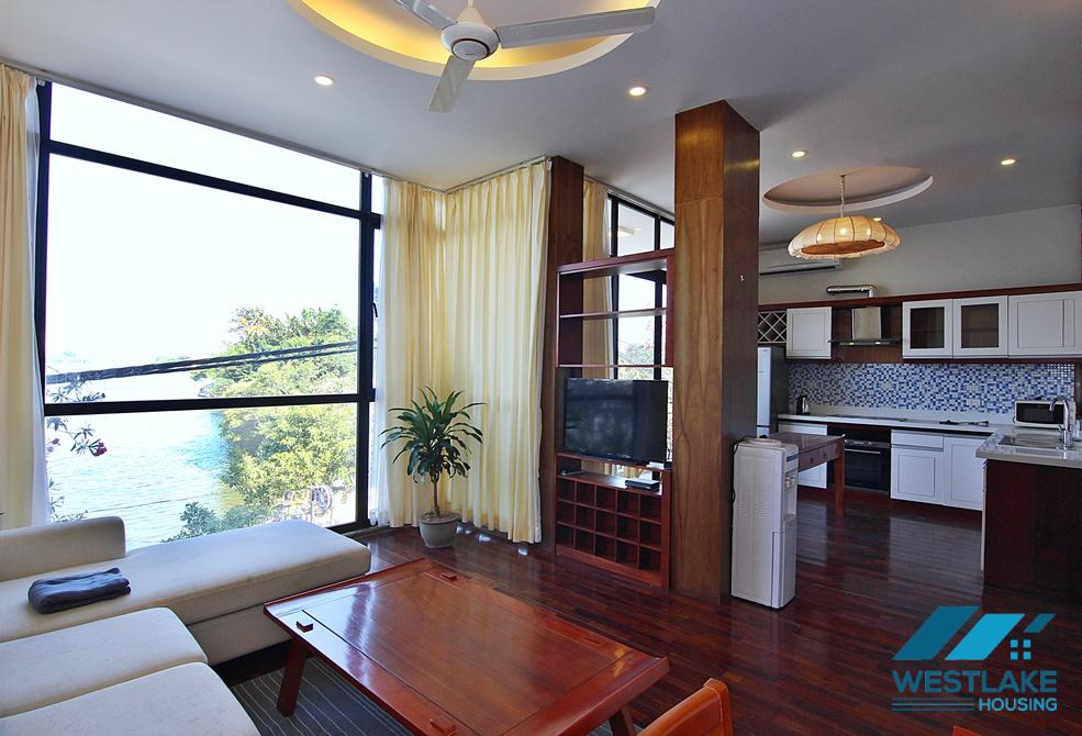  Lake view two bedrooms apartment for rent on Quang Khanh street, Tay Ho district, Ha Noi