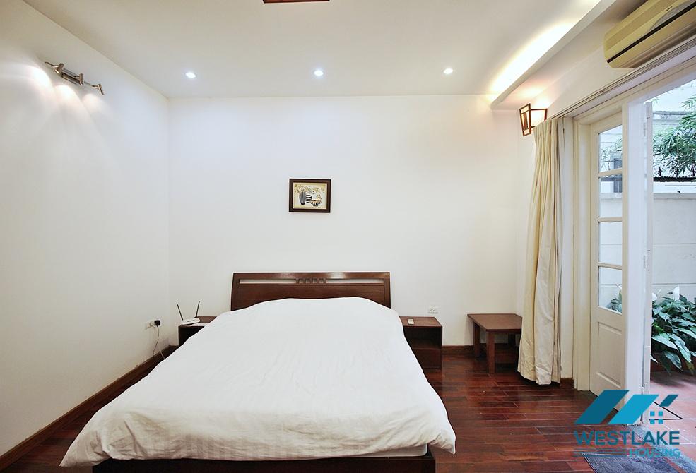 Serviced 02 bedroom apartment with back yard for rent on Xuan Dieu street, Tay Ho, Ha Noi