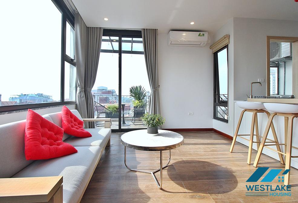 A bright one bedroom apartment for rent in Xuan Dieu area, Tay Ho, Ha Noi
