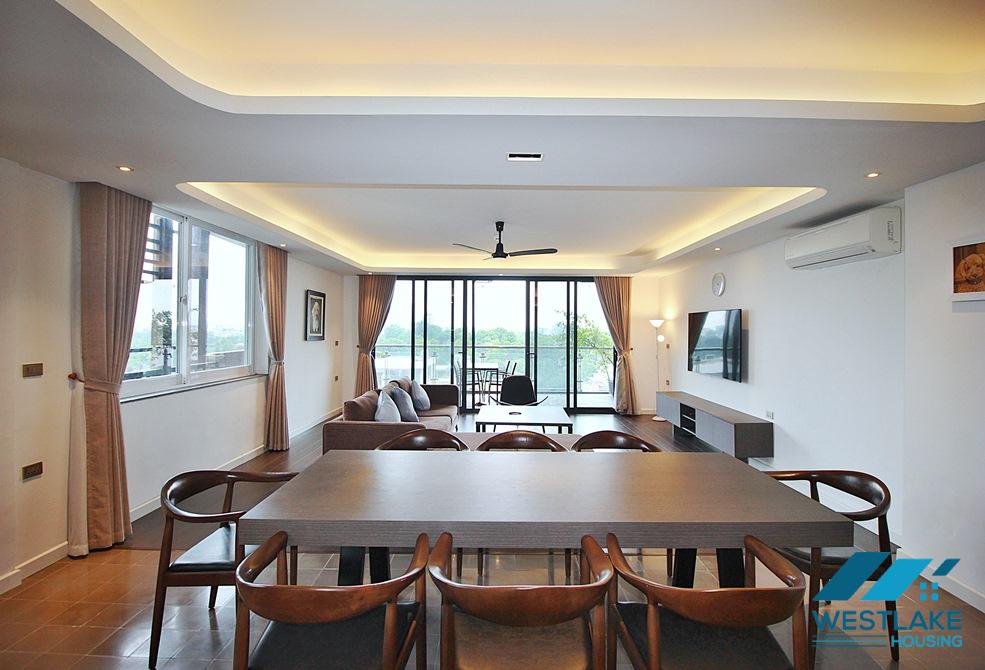 High floor and spacious 3 bedrooms apartment for rent on Quang Khanh street, Tay Ho, Ha Noi
