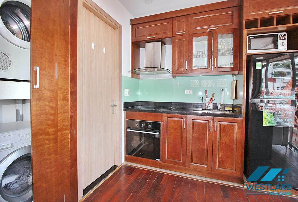 Bright 01 bedroom apartment have balcony for rent in Tay Ho, Ha Noi
