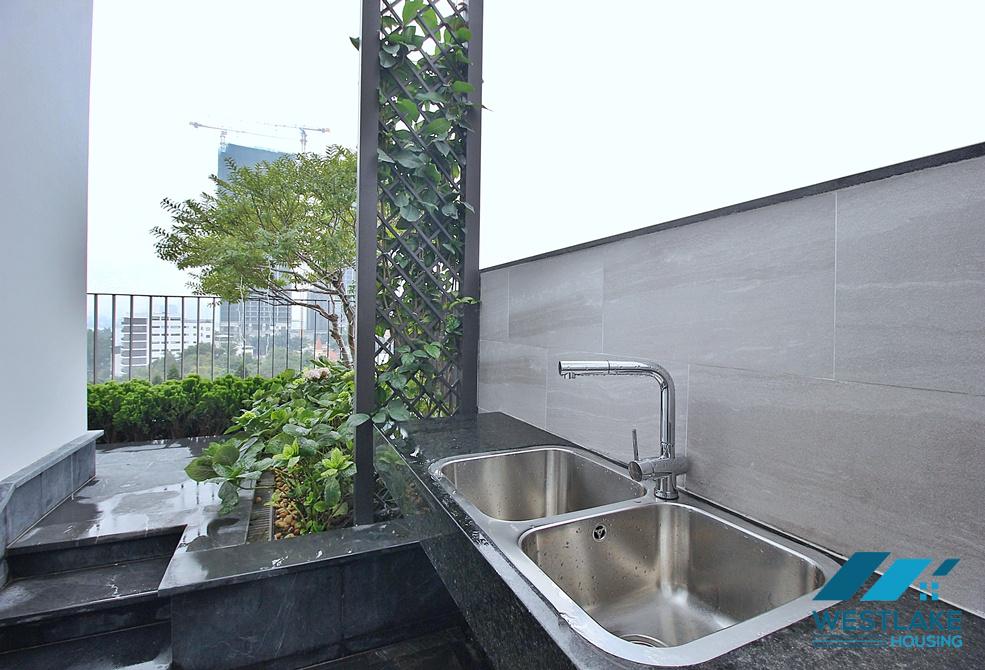 Beautiful 03 bedrooms apartment with nice terrace for rent in Tay Ho ward, Ha Noi