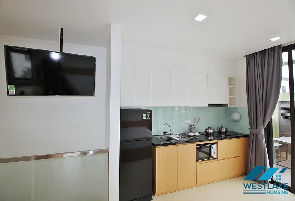 A nice studio with big balcony for rent in Xuan Dieu, Tay Ho