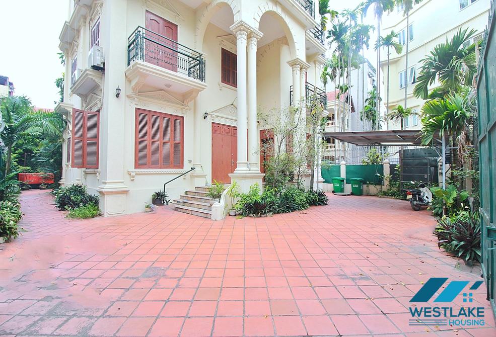 Spacious 5 bedrooms house with huge yard for rent in To Ngoc Van, Tay Ho ward, Ha Noi