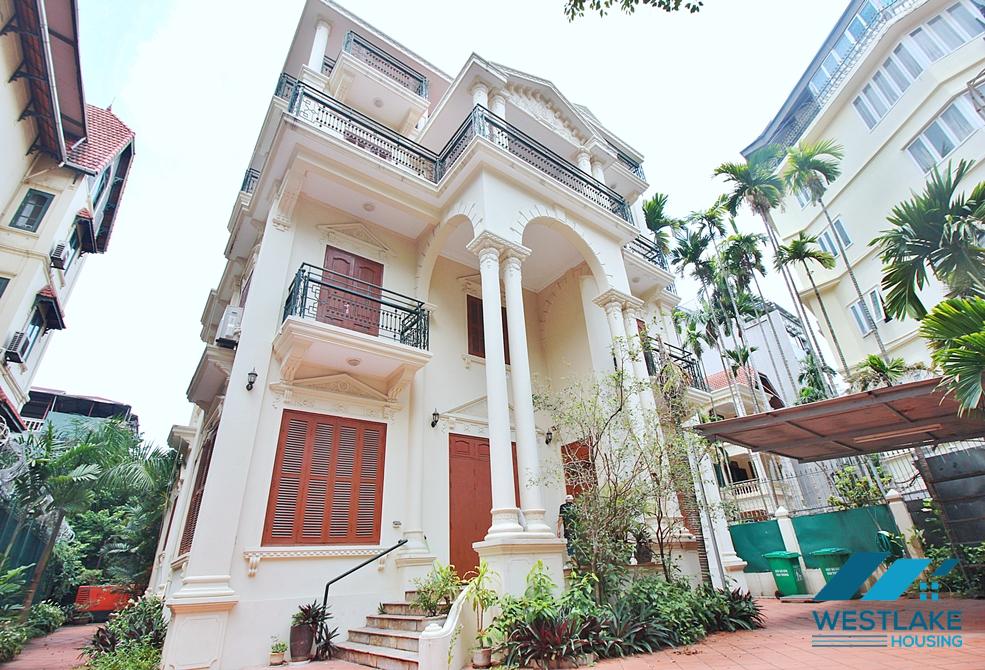 Spacious 5 bedrooms house with huge yard for rent in To Ngoc Van, Tay Ho ward, Ha Noi