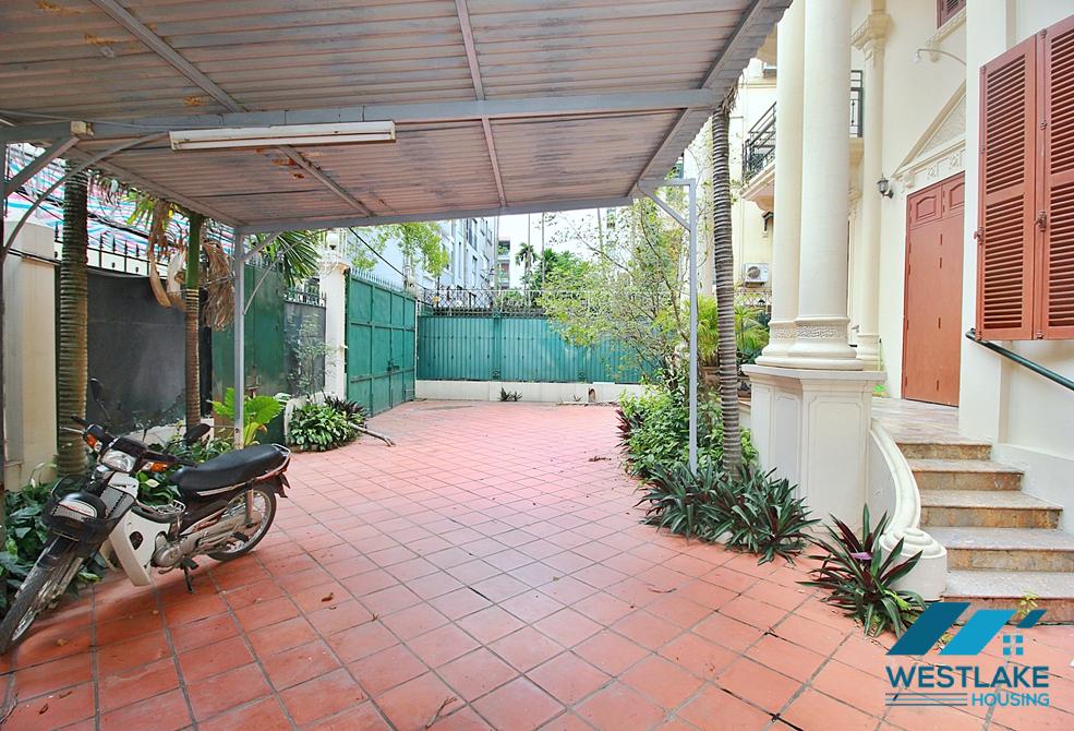 Spacious 5 bedrooms house with huge yard for rent in To Ngoc Van, Tay Ho ward, Ha Noi