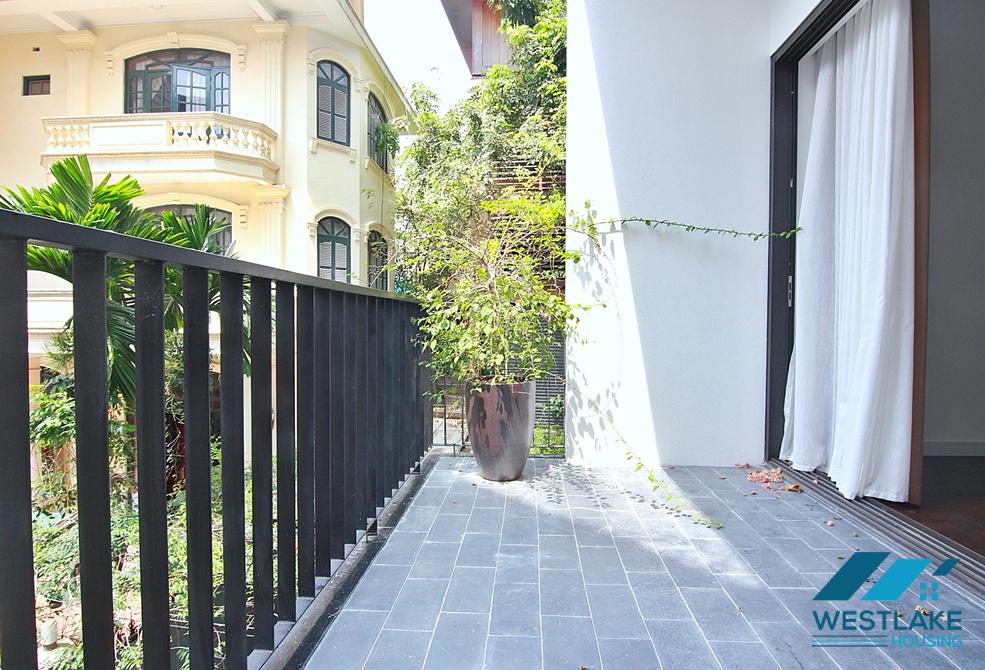 Spacious 4-bedroom apartment with a balcony on Tay Ho street, Tay Ho ward, Ha Noi for rent