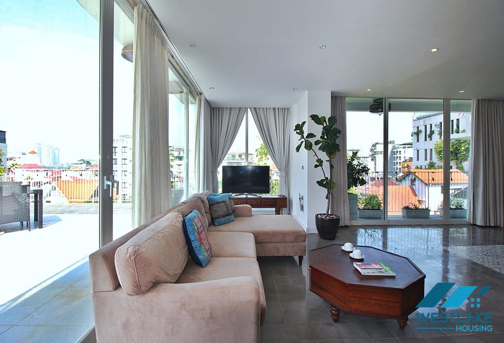A luxurious 3 bedrooms apartment for rent in To Ngoc Van area, Tay Ho, Ha Noi