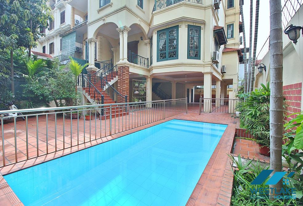 Large  house with outdoor swimming pool for rent in To Ngoc Van area, Tay Ho, Ha Noi