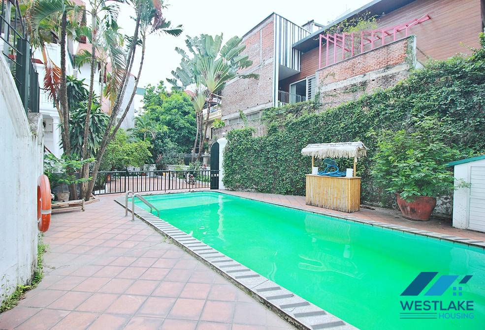 Beautiful house with large courtyard and swimming pool  for rent in Tay Ho Ward, Ha Noi