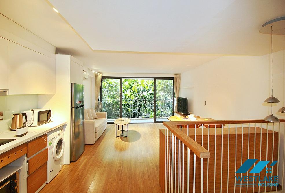 Lovely 01 bedroom duplex apartment for rent on Xuan Dieu street, Tay Ho, Ha Noi