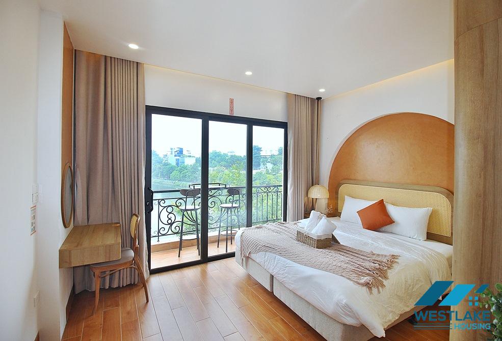 Lake view 01 bedroom apartment for rent on Vu Mien street, Tay Ho, Ha Noi