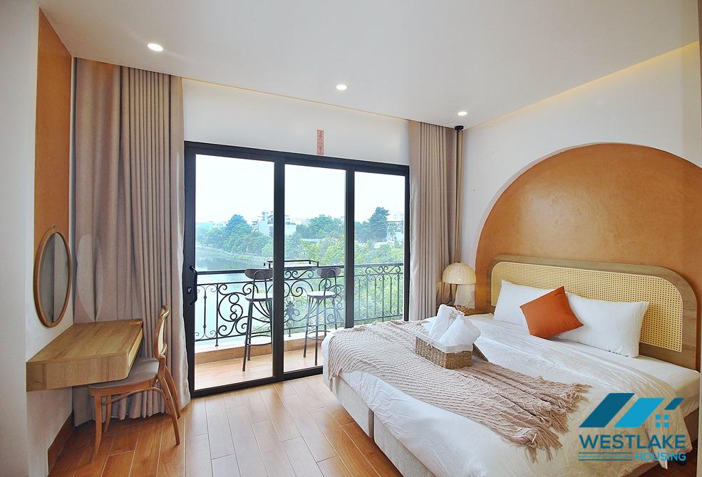 Lake view 01 bedroom apartment for rent on Vu Mien street, Tay Ho, Ha Noi
