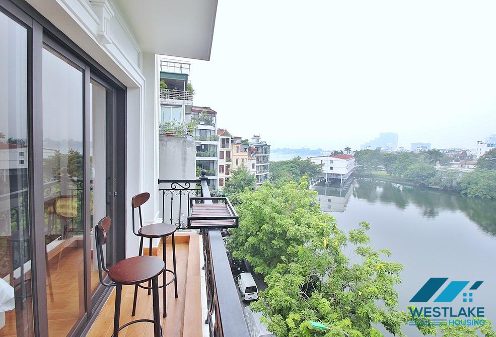 Lake view 01 bedroom apartment for rent on Vu Mien street, Tay Ho, Ha Noi