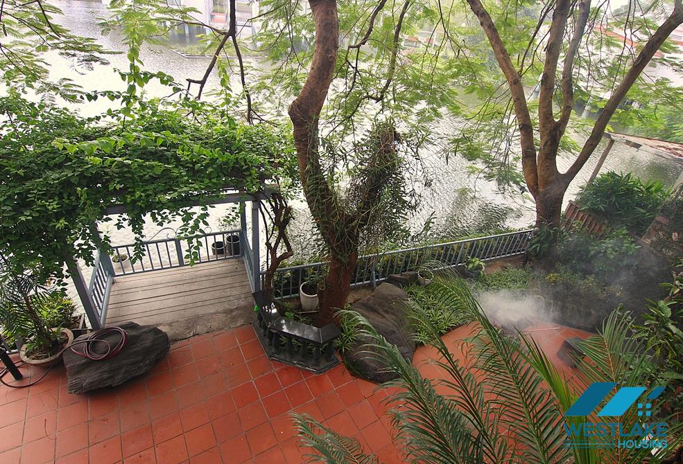 Beautiful house with large yard and lake view available for rent in Westlake area, Tay Ho, Ha Noi