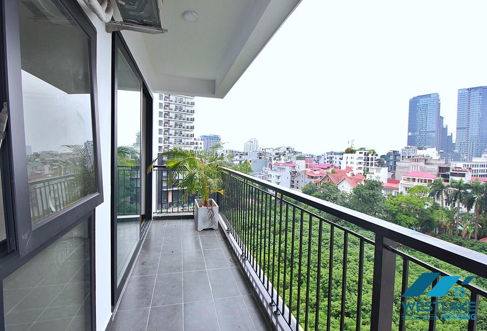 Three bedrooms serviced apartment on high floor for rent on Xuan Dieu street, Tay Ho, Ha Noi