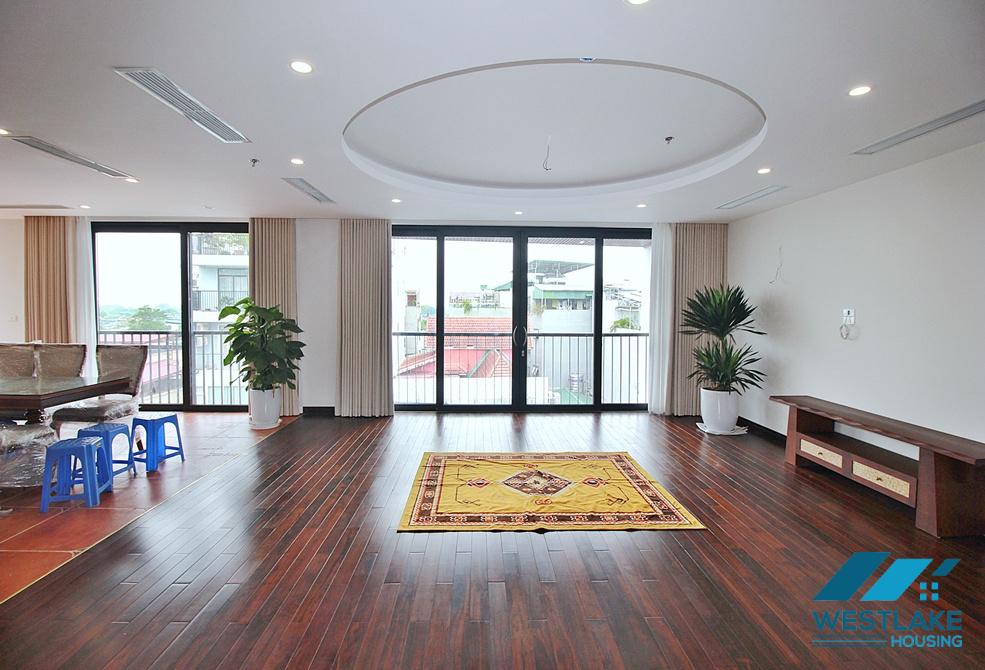 Three bedrooms serviced apartment on high floor for rent on Xuan Dieu street, Tay Ho, Ha Noi