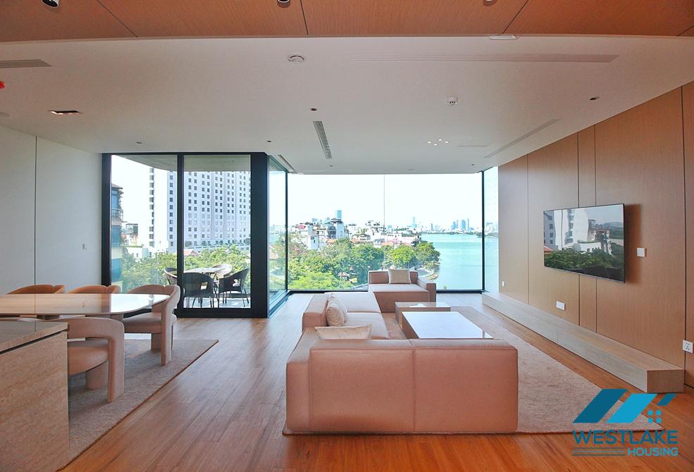 Brand new and modern 02 bedrooms apartment with amazing lake view for rent in Tay Ho, Ha Noi