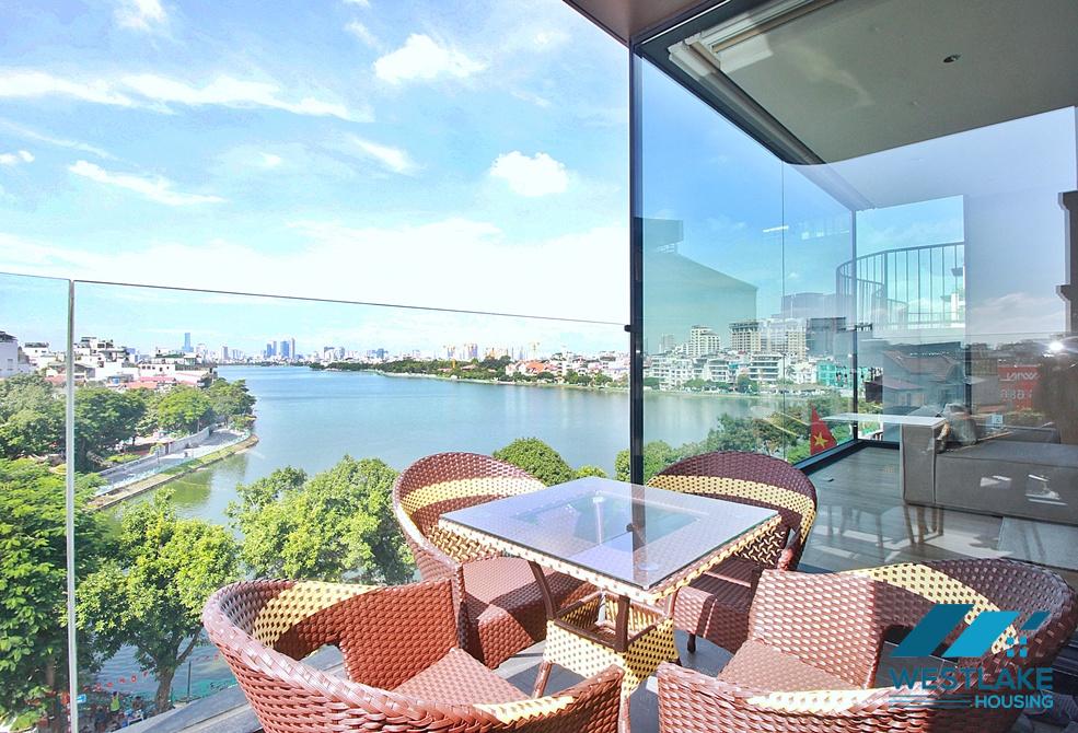 Brand new and modern 02 bedrooms apartment with amazing lake view for rent in Tay Ho, Ha Noi