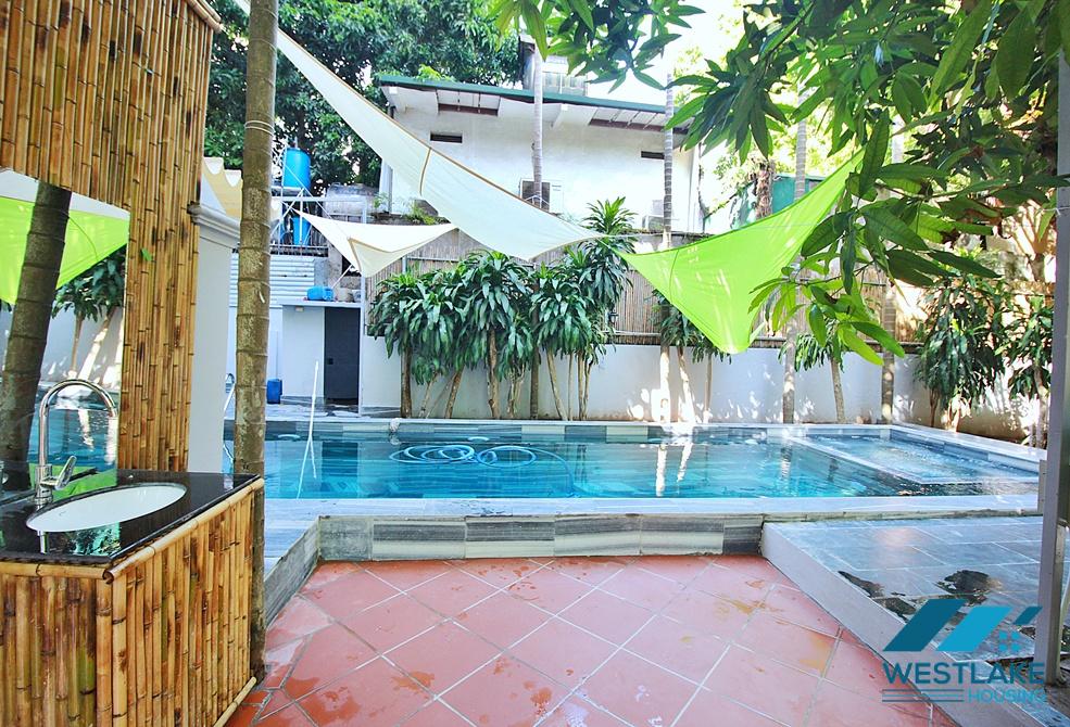 Beautiful garden and swimming pool house for rent in Tay Ho, Ha Noi