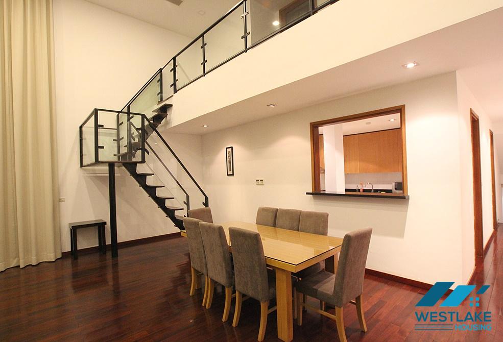 A duplex 3 bedroom apartment with lake view for rent in Xuan Dieu, Tay Ho