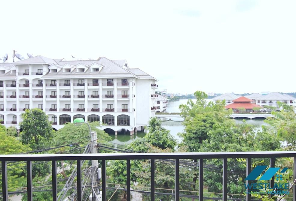 Lake view two bedrooms apartment for rent on Tu Hoa street, Tay Ho, Ha Noi