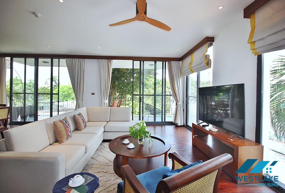 High quality 04 bedrooms apartment for rent in Xom Chua area, Tay Ho, Hanoi