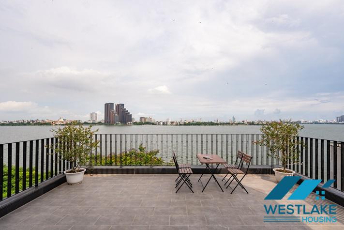 Large balcony 02 bedrooms apartment with beautiful lake view for rent in Tay Ho, Ha Noi