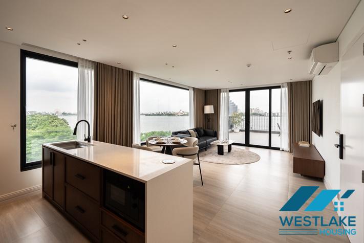 Large balcony 02 bedrooms apartment with beautiful lake view for rent in Tay Ho, Ha Noi