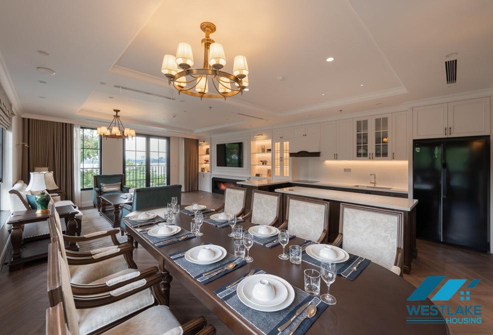 Luxurious 04-bedroom apartment with beautiful West lake view for rent in Tay Ho, Ha Noi