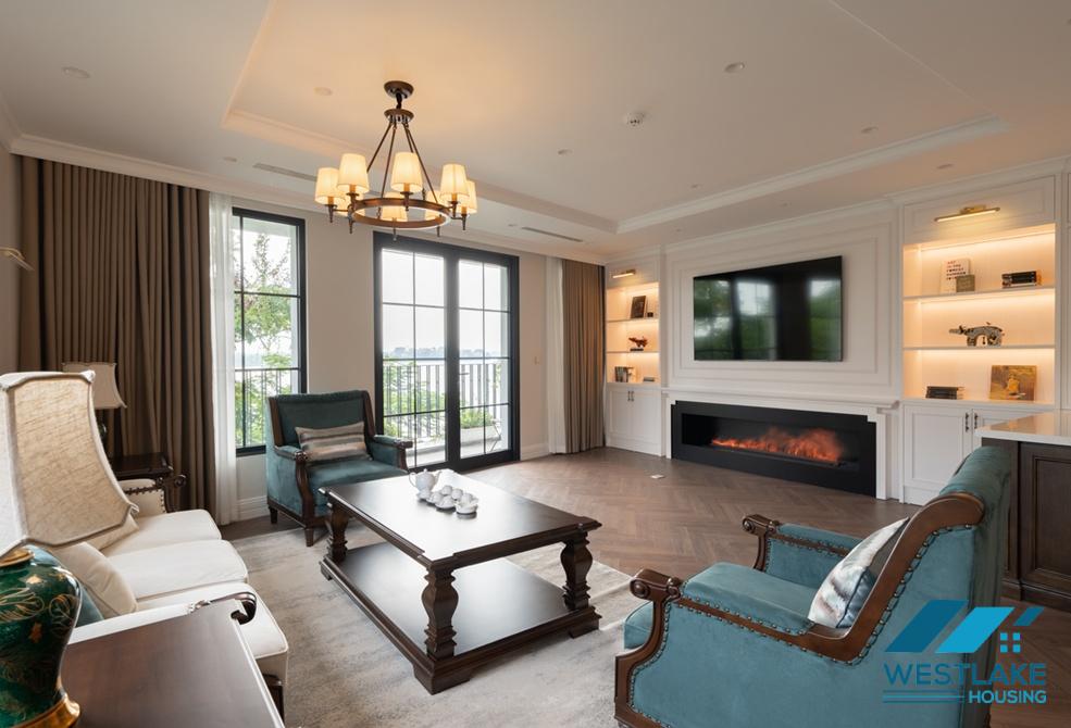 Luxurious 04-bedroom apartment with beautiful West lake view for rent in Tay Ho, Ha Noi 