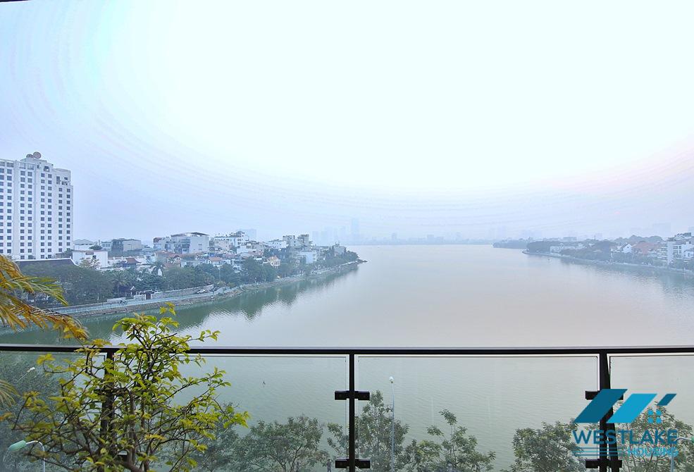Duplex 2 bedrooms and 01 working room apartment with lake view for rent in Xuan Dieu,Tay Ho
