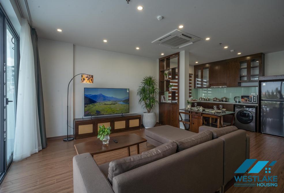 Large balcony 02-bedroom serviced apartment for rent in Vu Mien, Tay Ho, Ha Noi