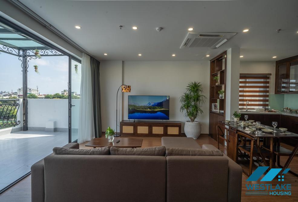 Large balcony 02-bedroom serviced apartment for rent in Vu Mien, Tay Ho, Ha Noi