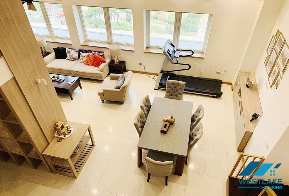A modern duplex 3 bedroom apartment for rent in Ciputra, Tay Ho, Ha Noi