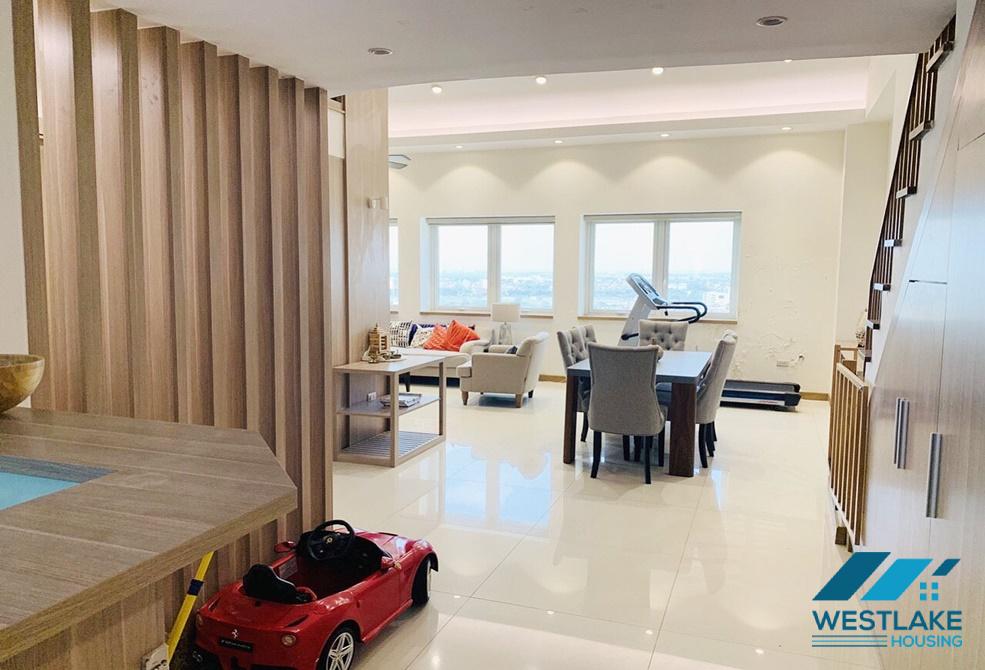 A modern duplex 3 bedroom apartment for rent in Ciputra, Tay Ho, Ha Noi