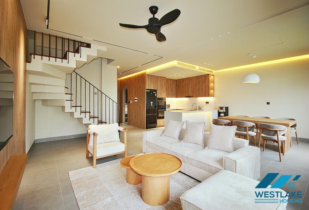 Brand new and morden duplex with 3 bedrooms apartment for rent in Dang Thai Mai, Tay Ho, Ha Noi