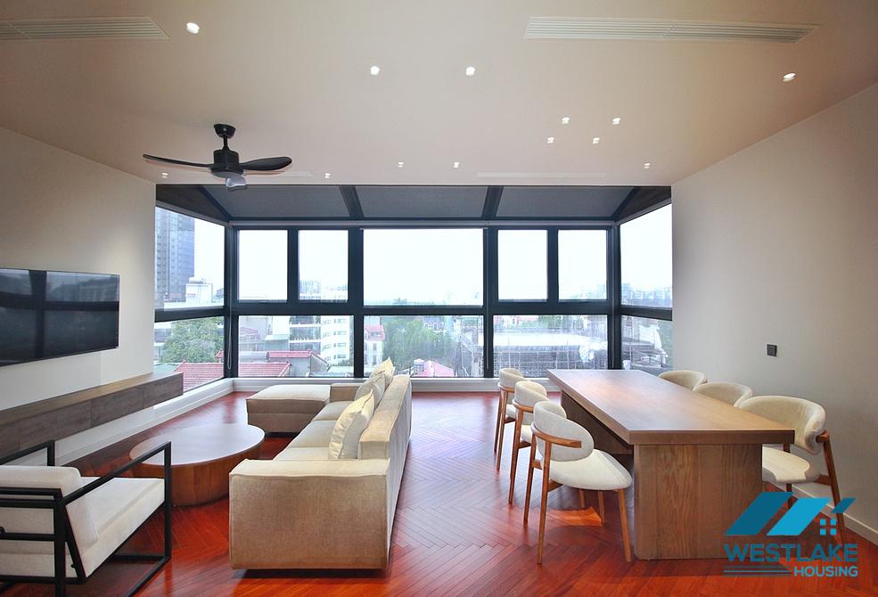 Super modern 3 bedrooms apartment with lots of nature light for rent in Tay Ho, Ha Noi