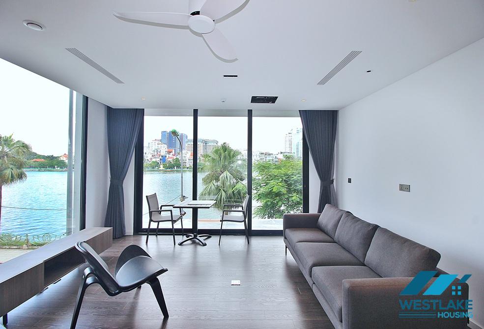 Beautiful lake view 02-bedroom apartment for rent in Tu Hoa, Tay Ho, Ha Noi