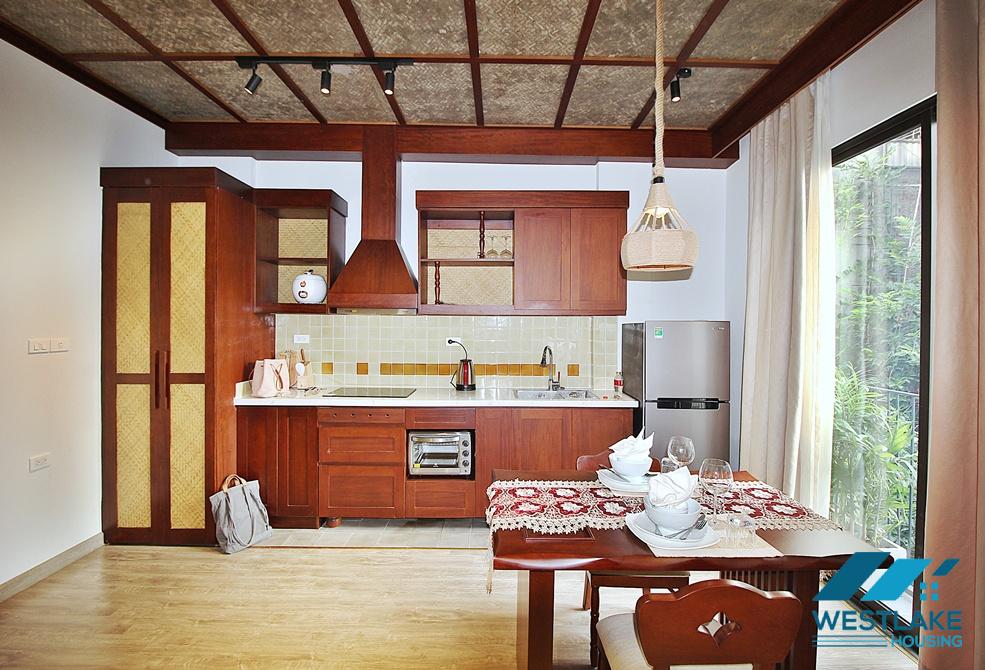 Japanese style 01 bedroom apartment for rent in Xuan Dieu,Tay Ho, Ha Noi