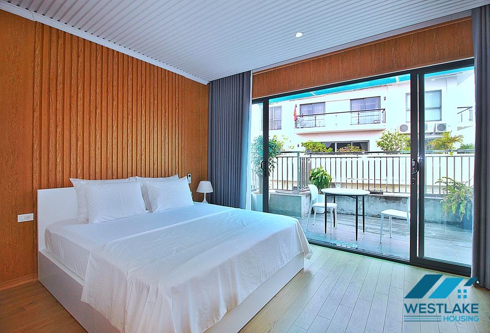 Beautiful 01 bedroom duplex apartment with lots of natural light for rent on Xuan Dieu street, Tay Ho, Ha Noi