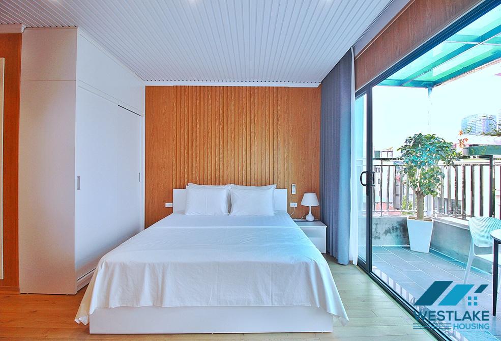 Beautiful 01 bedroom duplex apartment with lots of natural light for rent on Xuan Dieu street, Tay Ho, Ha Noi