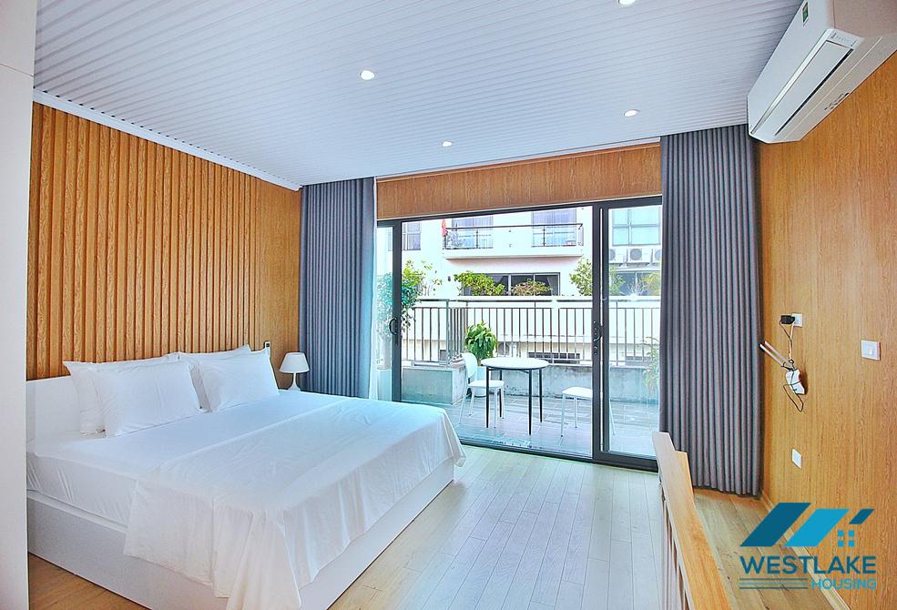 Beautiful 01 bedroom duplex apartment with lots of natural light for rent on Xuan Dieu street, Tay Ho, Ha Noi