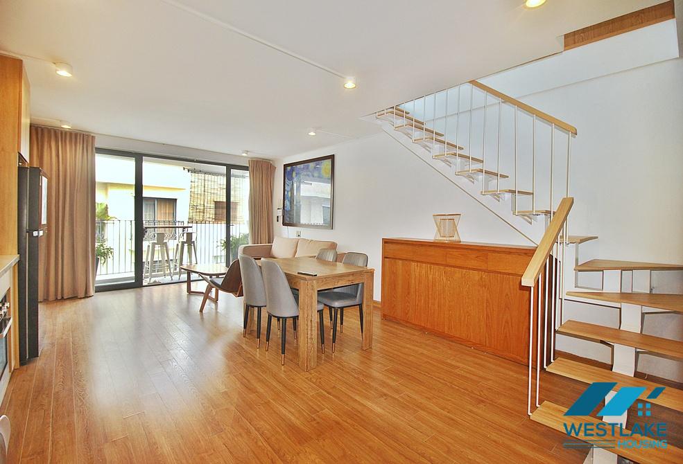 Beautiful 01 bedroom duplex apartment with lots of natural light for rent on Xuan Dieu street, Tay Ho, Ha Noi