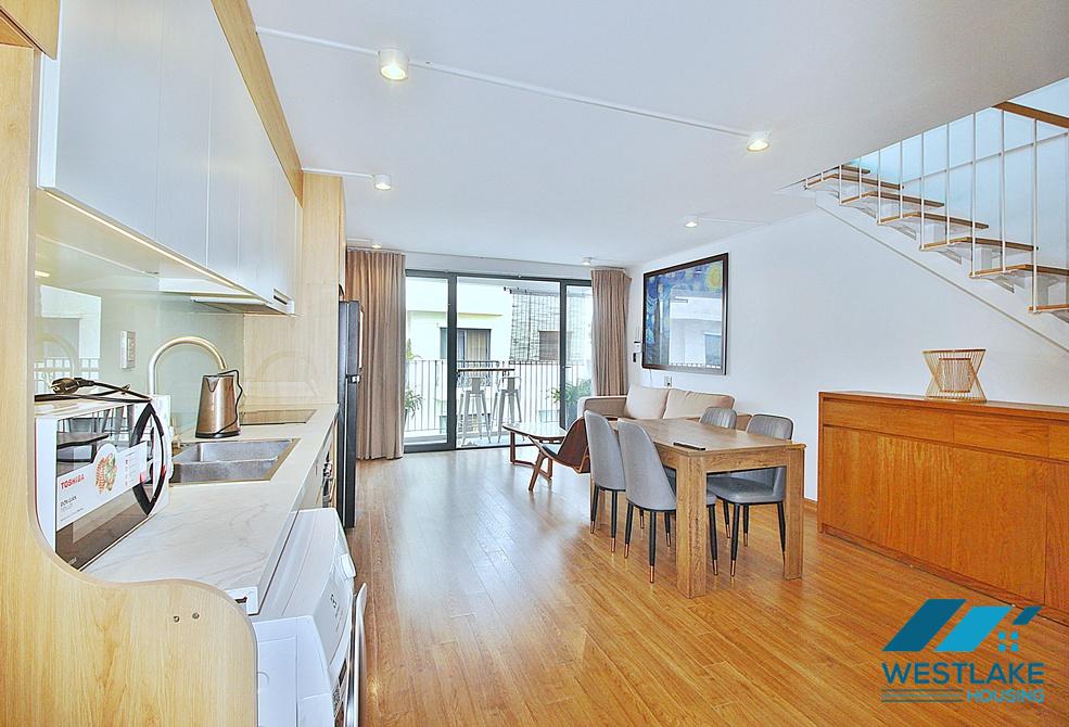 Beautiful 01 bedroom duplex apartment with lots of natural light for rent on Xuan Dieu street, Tay Ho, Ha Noi