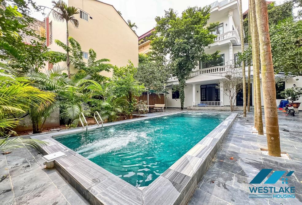 Renovated villa with outdoor swimming pool for rent in Tay Ho area, Ha Noi