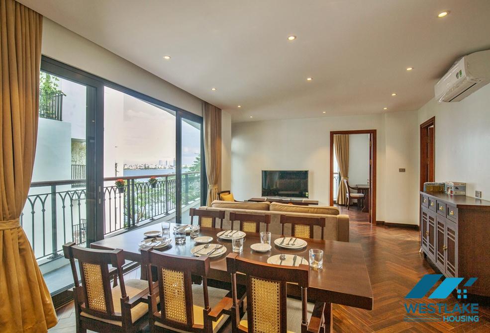 A beautiful 3 bedrooms serviced apartment with lake view for rent in Tay Ho, Ha Noi