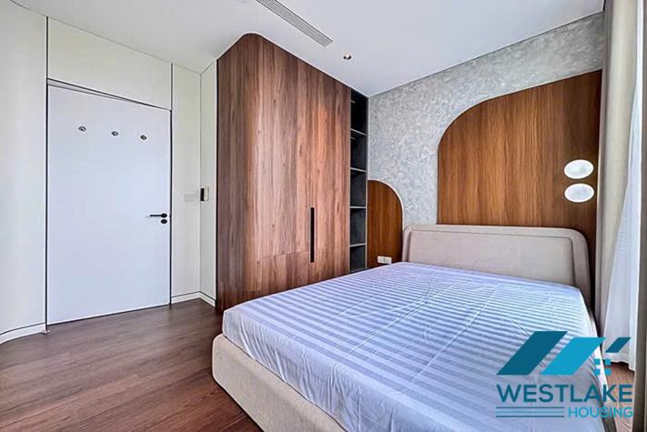 Beautiful and modern 3-bedroom apartment with a spacious balcony overlooking the lake for rent in Tay Ho, Hanoi.